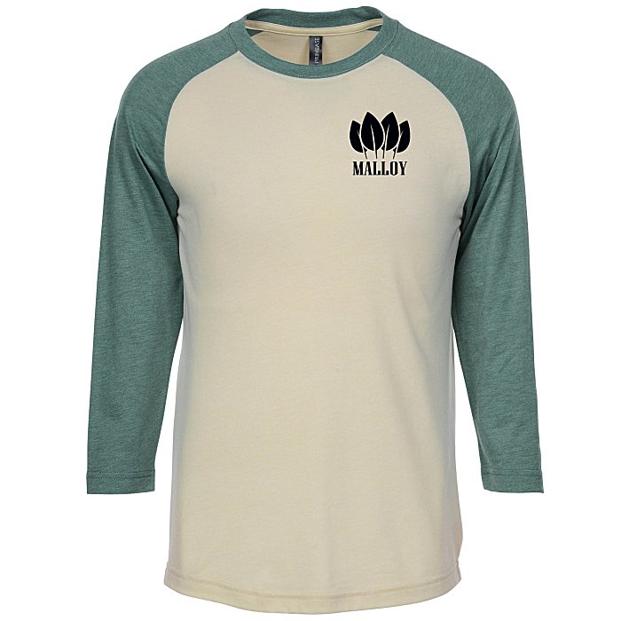 Custom Primease Tri-Blend Raglan 3/4-Sleeve Shirt