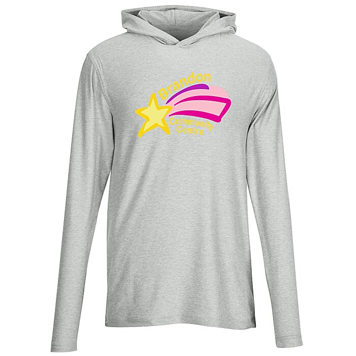 Custom Wellable Long Sleeve Hooded T-Shirt - Men\u0026#039;s