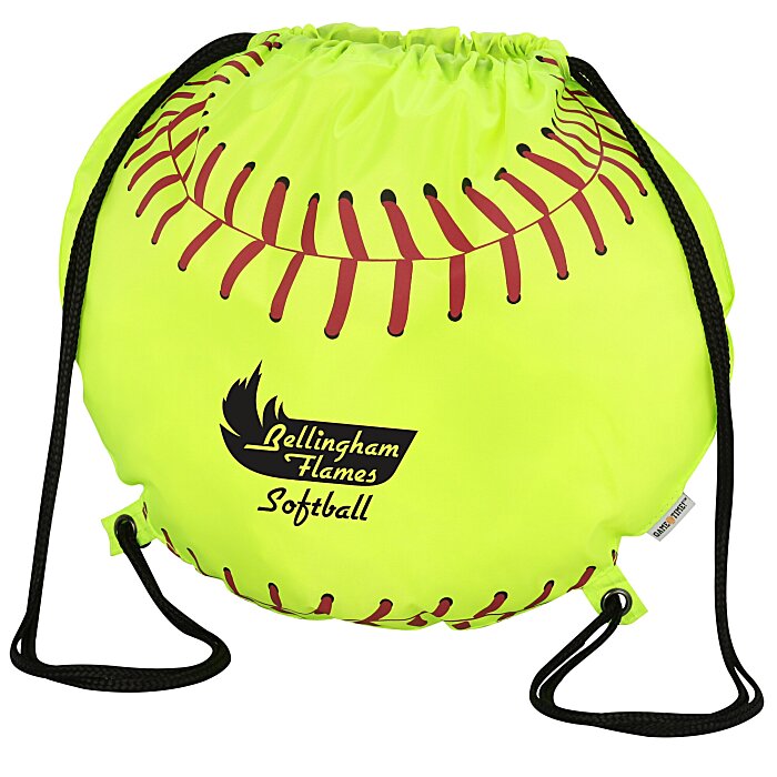 Custom Game Time! Softball Drawstring Backpack