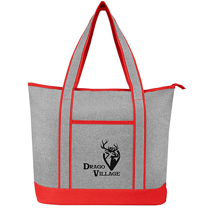 Custom Harborside Heathered Cooler Tote Bag - Closeout