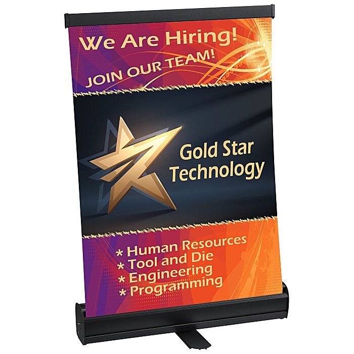 Custom Economy Tabletop Retractable Banner Display - 18 inches