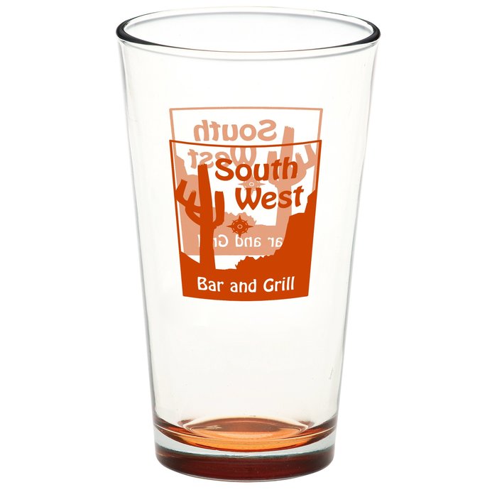 Custom Pint Glass - 16 oz - Bottom Colour
