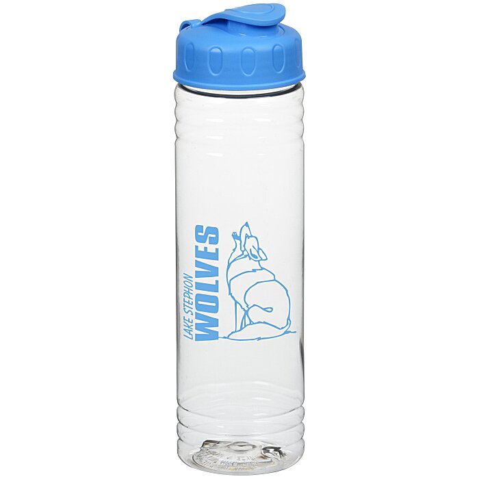 Custom Clear Impact Halcyon Water Bottle with Flip Lid - 24 oz