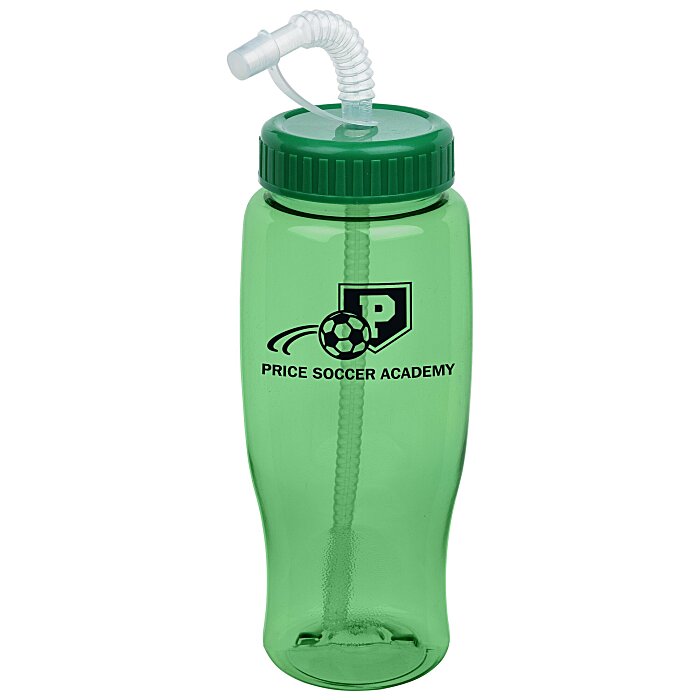 Custom Comfort Grip Bottle with Straw Lid - 27 oz