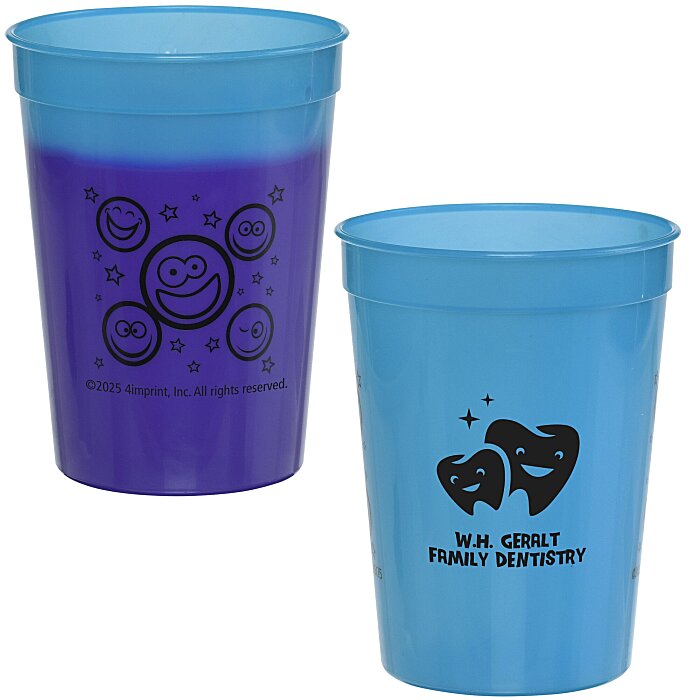 Custom Super Kid Mood Stadium Cup - 12 oz - Smiley Faces