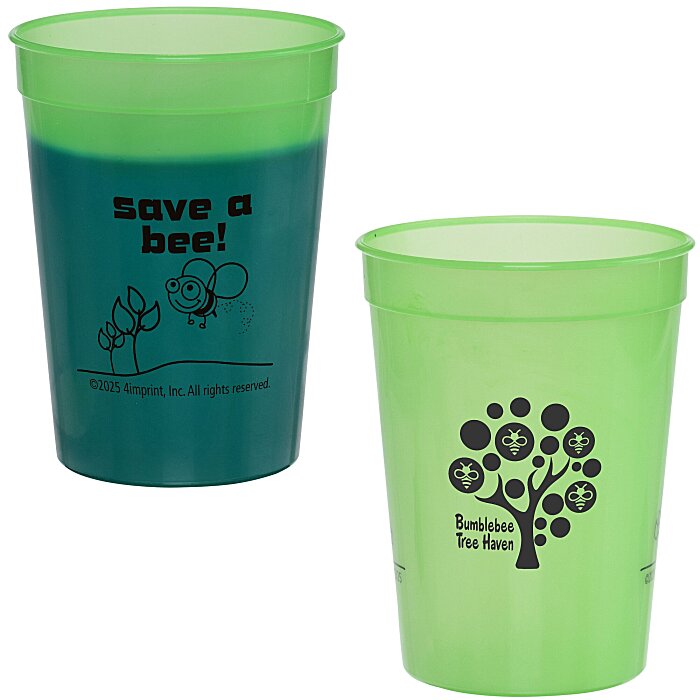 Custom Super Kid Mood Stadium Cup - 12 oz - Go Green