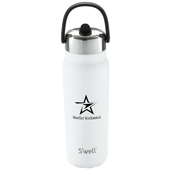 Custom S'well Explorer Vacuum Bottle with Flip Straw Lid - 24 oz