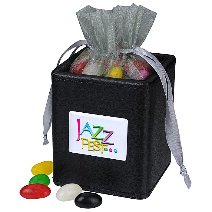 Custom Leatherette Desk Caddy - Assorted Jelly Beans
