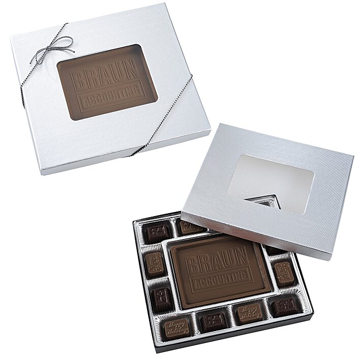 Custom Chocolate Bites - 12-Piece - Silver Box