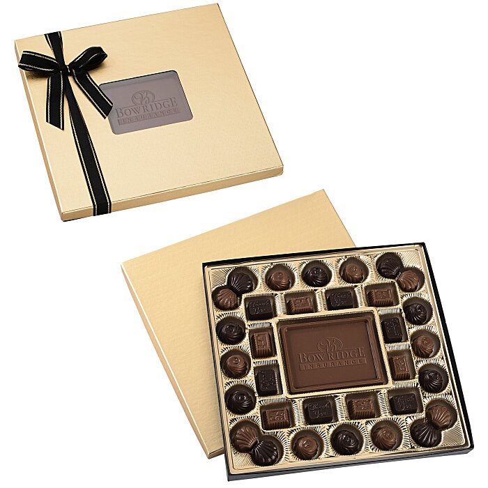 Custom Chocolate Bites - 32-Piece - Gold Box