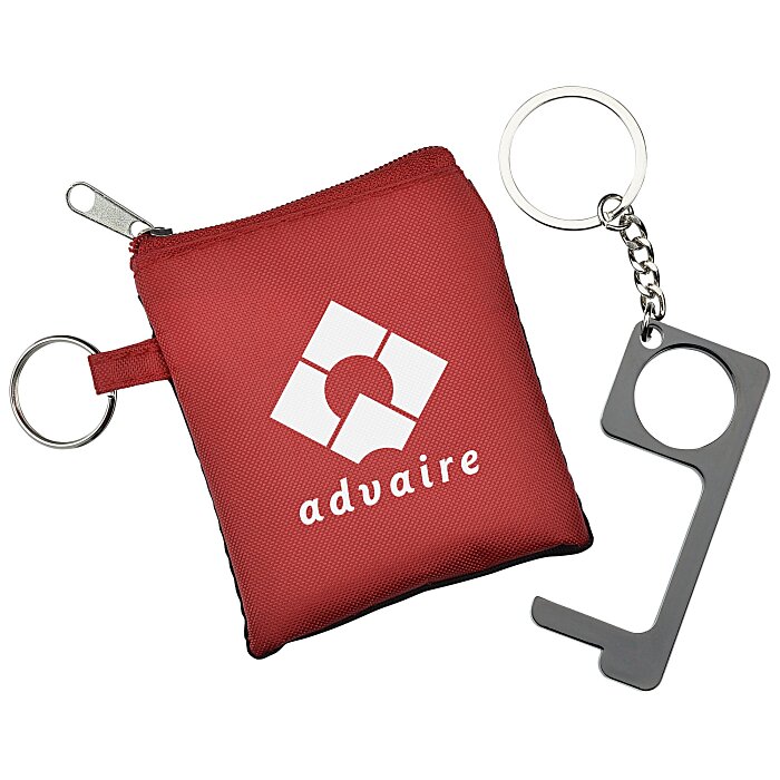 Custom No Contact Keychain with Pouch