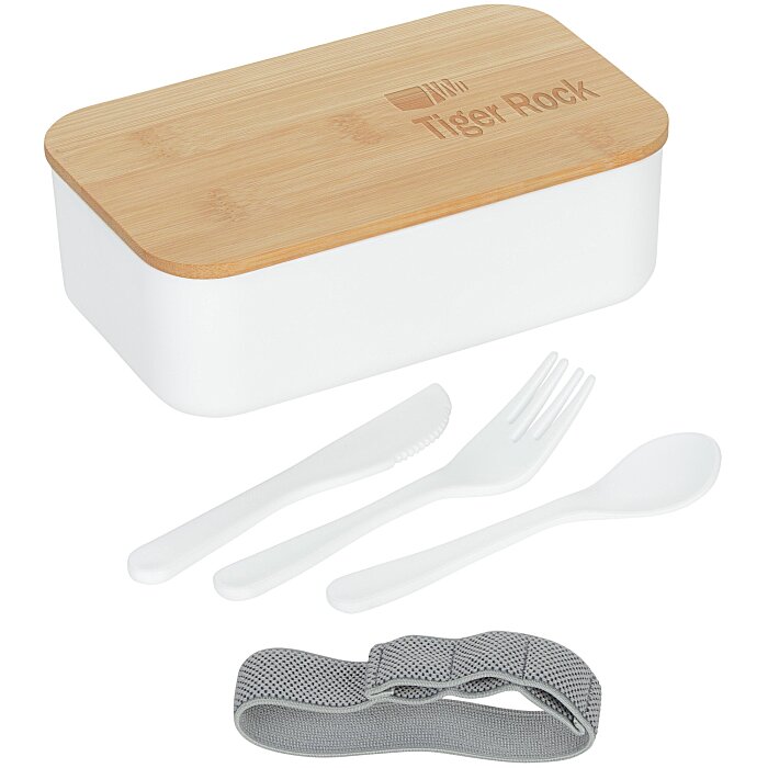 Custom Divided Bento Box with Bamboo Lid Lunch Set