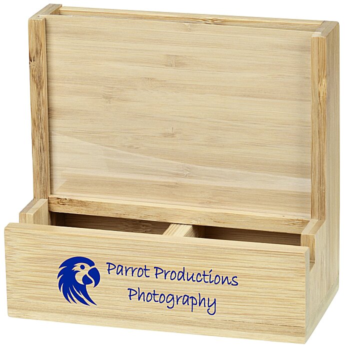 Custom Bamboo Photo Frame Desk Organizer