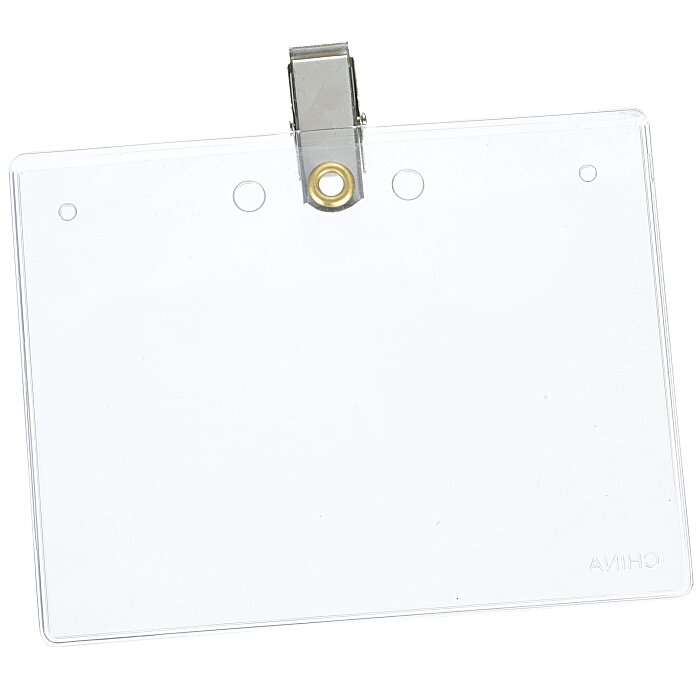 Custom Vinyl Badge Holder with Bulldog Clip