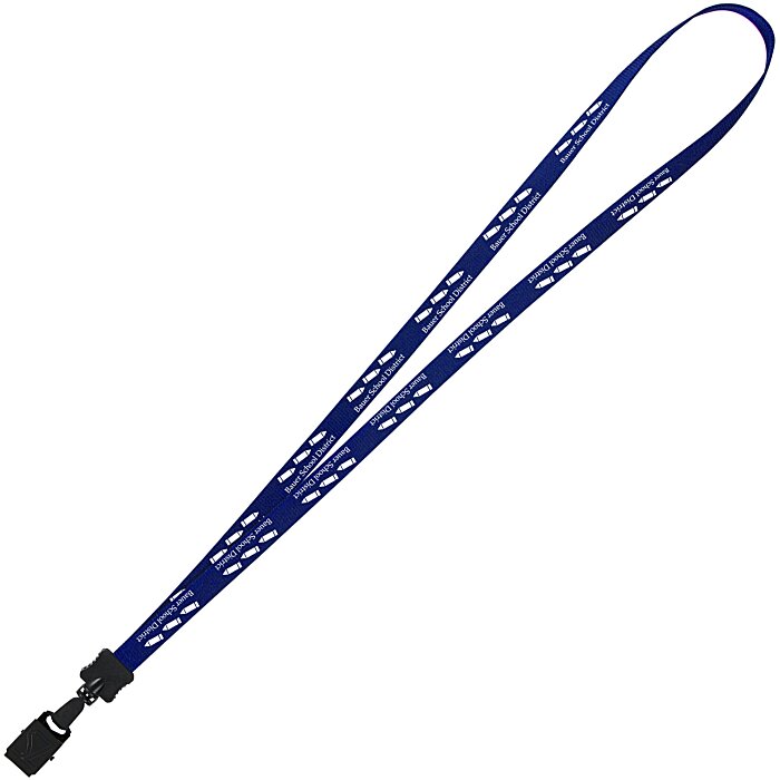 Custom Smooth Nylon Lanyard - 1/2 inch - 36 inches - Large Metal Bulldog Clip