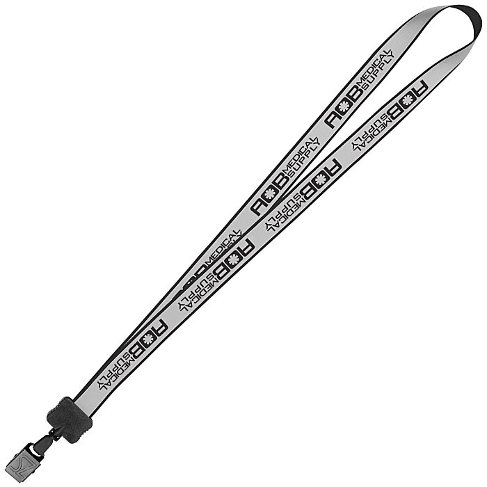 Custom Reflective Lanyard - 3/4 inch - 32 inches - Large Metal Bulldog Clip