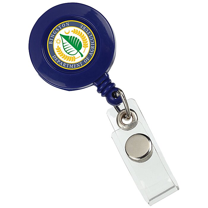 Custom Full Colour Retractable Badge Holder with Alligator Clip - Opaque