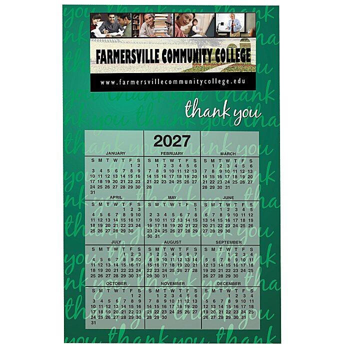 Custom Calendar Magnet - Medium - Thank You