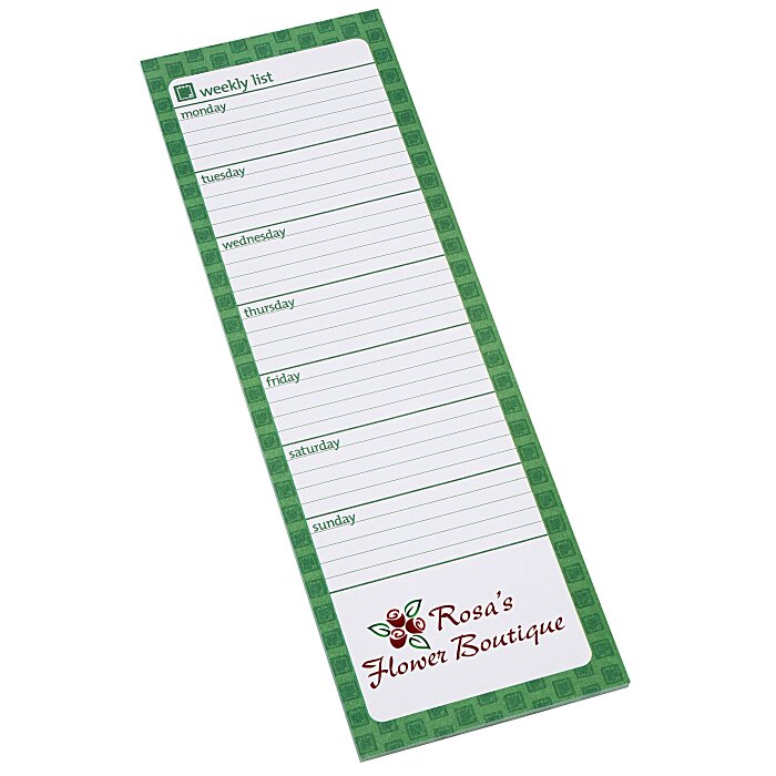 Custom Souvenir Magnetic Manager Notepad - Weekly - 25 Sheet