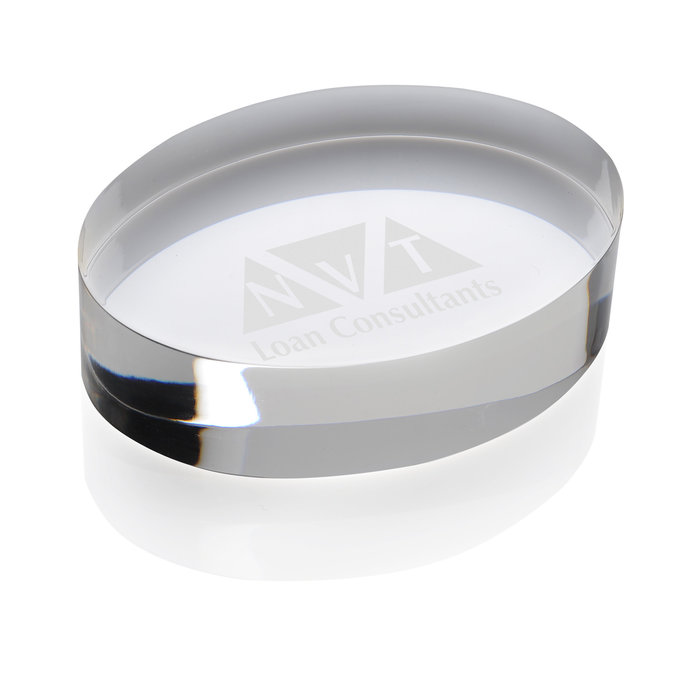 Custom Oval Acrylic Paperweight