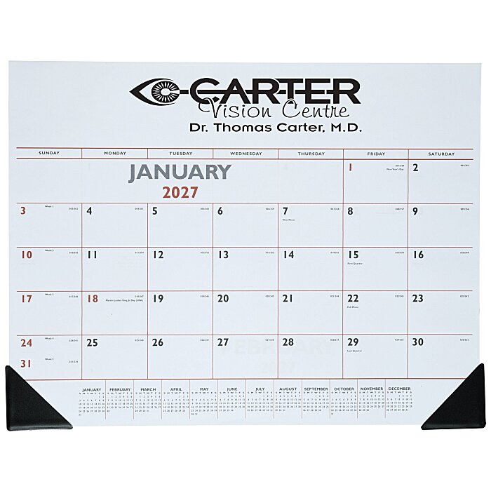 Custom Desk Pad Calendar with Vinyl Corners - Colours