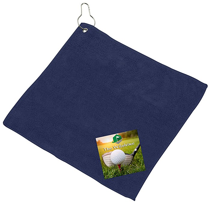 Custom Microfibre Golf Towel - 12 inches x 12 inches - Full Colour