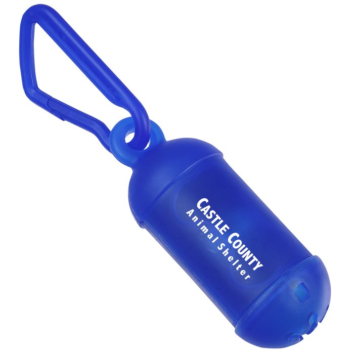 Custom Bag Dispenser with Carabiner - Translucent