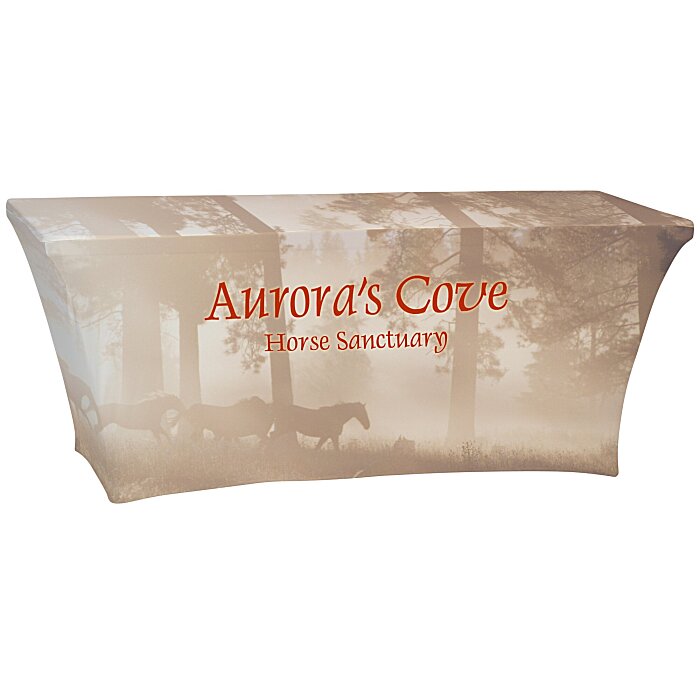 Custom Hemmed Open-Back UltraFit Table Cover - 6 feet - Full Colour
