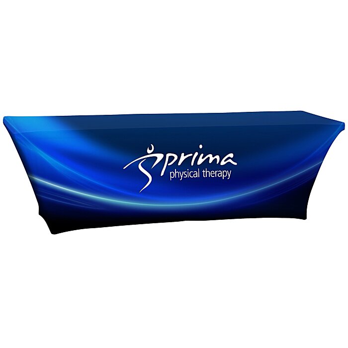 Custom Hemmed Open-Back UltraFit Table Cover - 8 feet - Full Colour