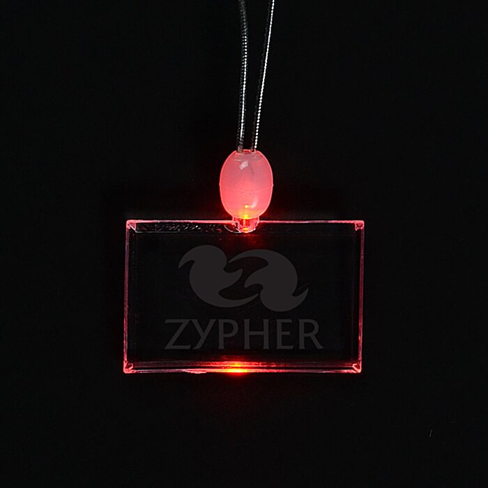 Custom Light-Up Pendant Necklace - Rectangle
