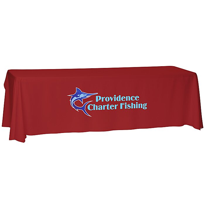 Custom Laser Edge Open-Back Table Throw - 8 feet