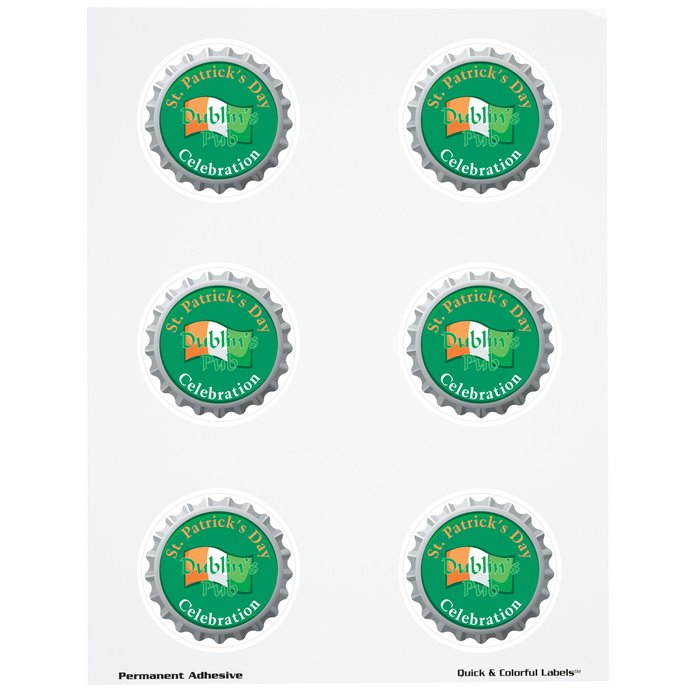 Custom Quick & Colourful Sheeted Label - Circle - 2-1/2