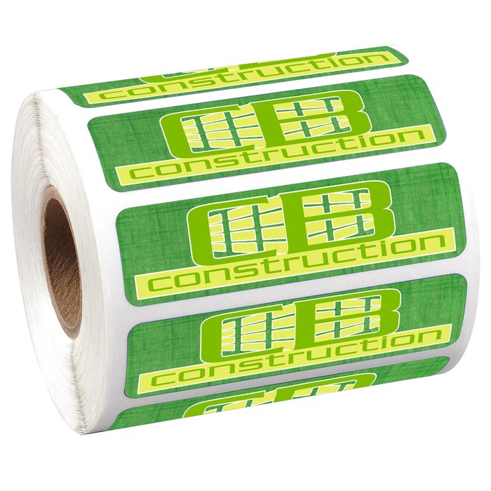 Custom Full Colour Sticker by the Roll - Rectangle- 3/4