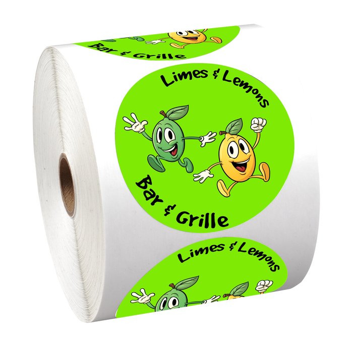 Custom Full Colour Sticker by the Roll - Circle - 3 1/4 inches