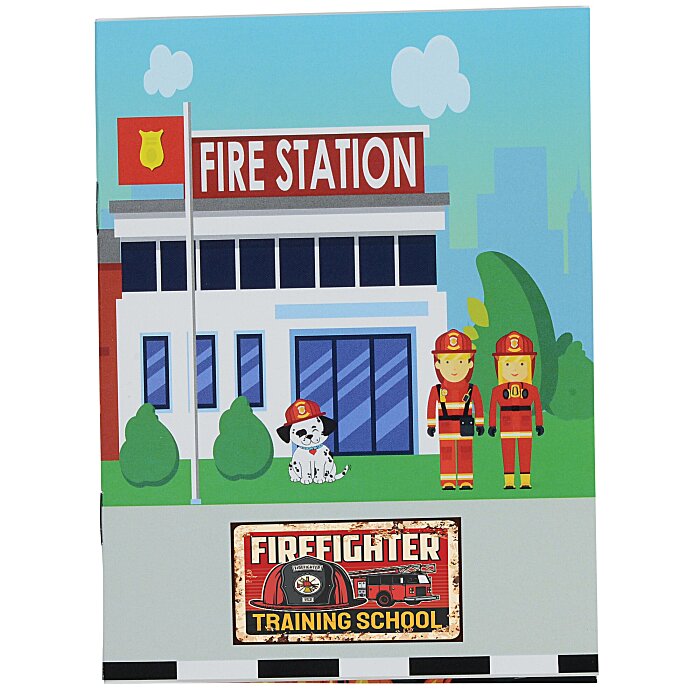 Custom Kid's Reusable Sticker Activity Book - Fire Station
