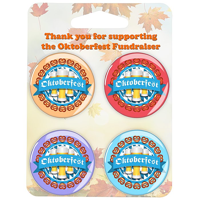 Custom Carded Buttons - Four 1 1/4-inch Round Buttons