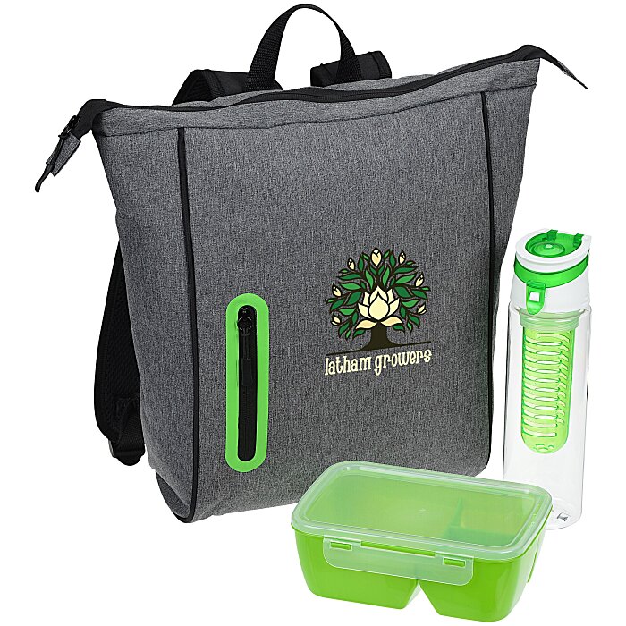 Custom To Go Oval Zipper Lunch Set